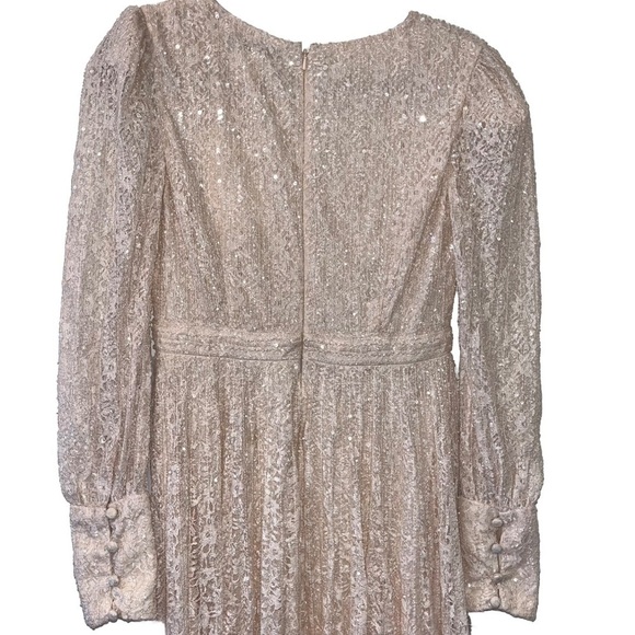 MAC DUGGAL 93679 dress gown pink size 6 formal long sleeve lace beaded NWT - Picture 9 of 16